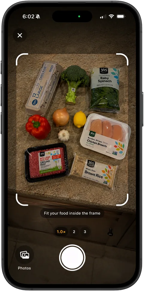 Anychef scanning ingredients on a counter